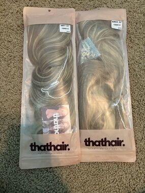 Thathair Blonde 22" Clip-In Hair Extensions - 16H613 (Set of 2)